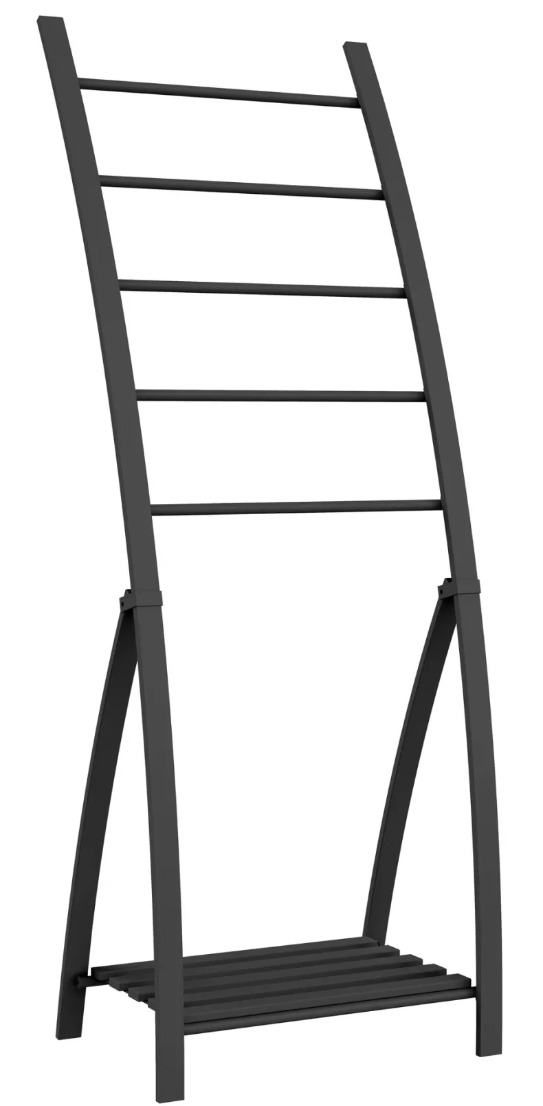 Handdoekladder 5 stangen mat zwart