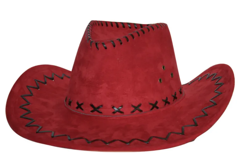 Cowboy hoed suede - Rood