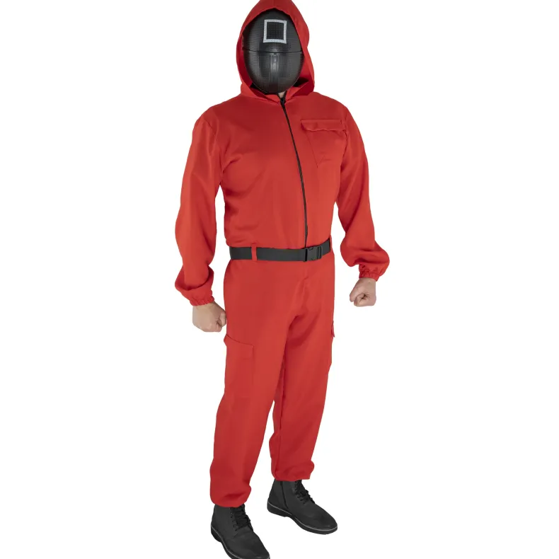 Kinderkostuum Squid Game rood pak + masker