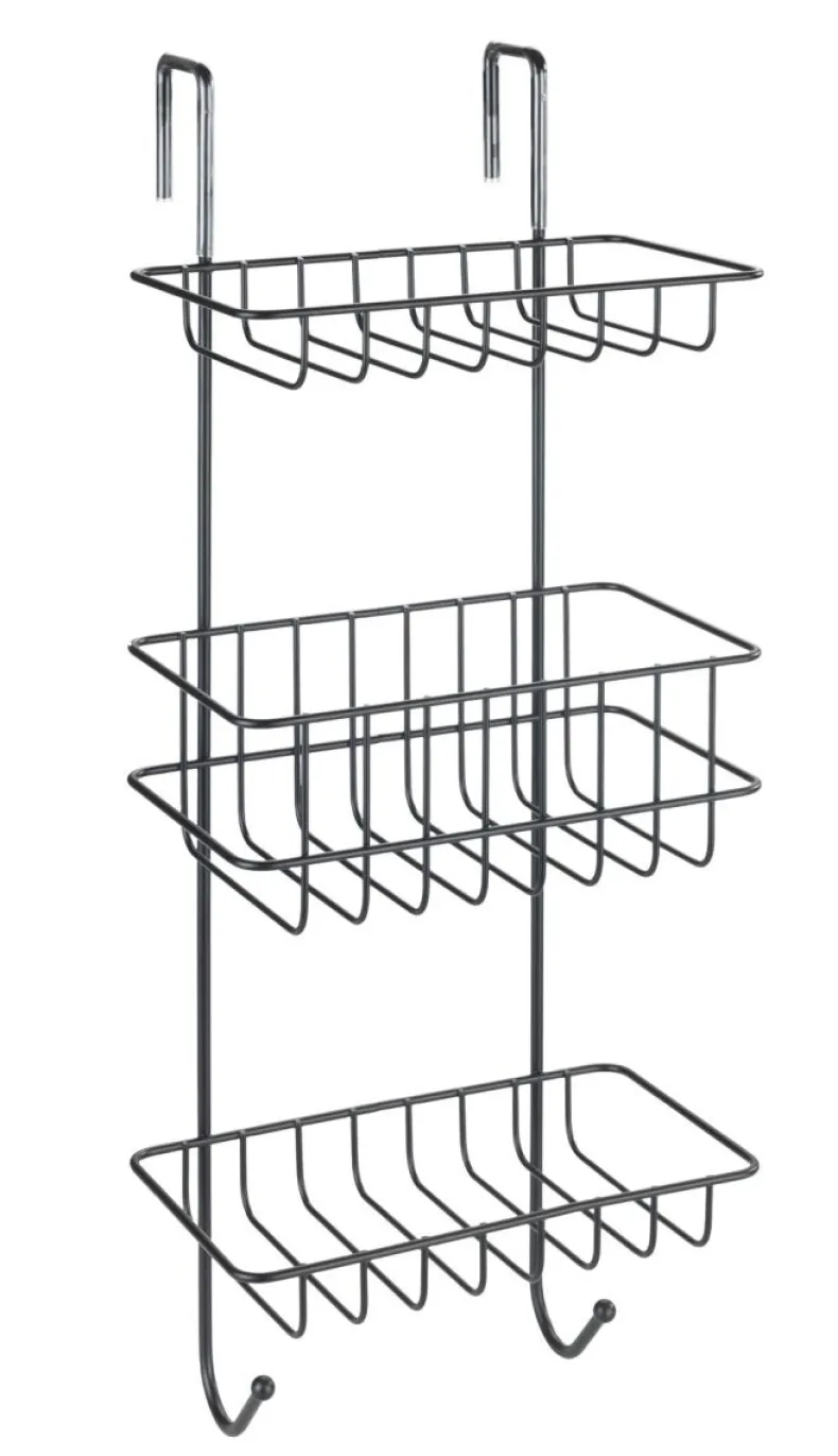 Wenko Revigo doucherek 3 laags ophangbaar - zwart