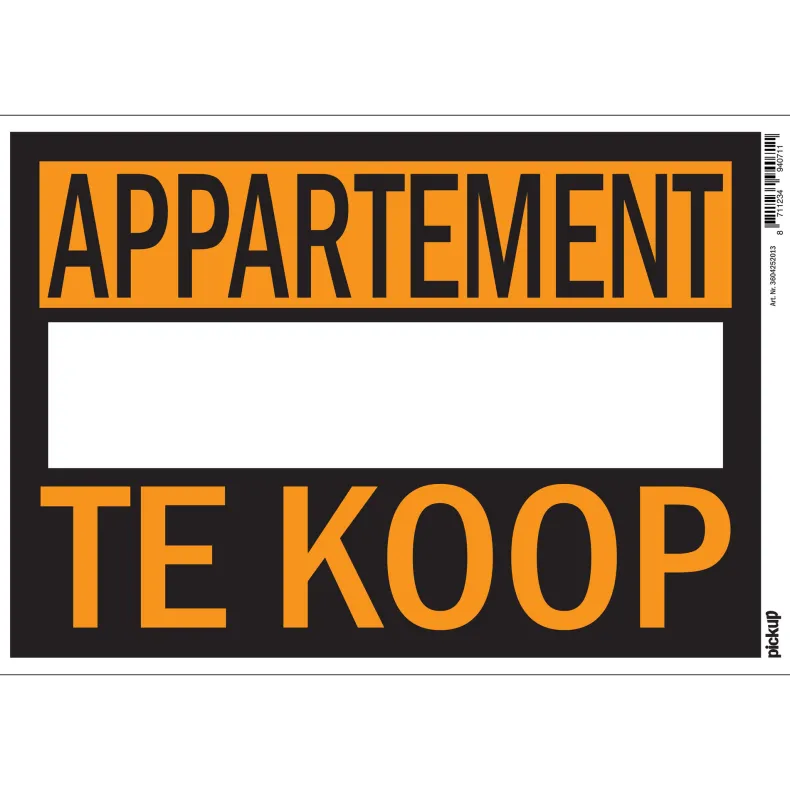 Pictogram appartement te koop 23 x 33 cm