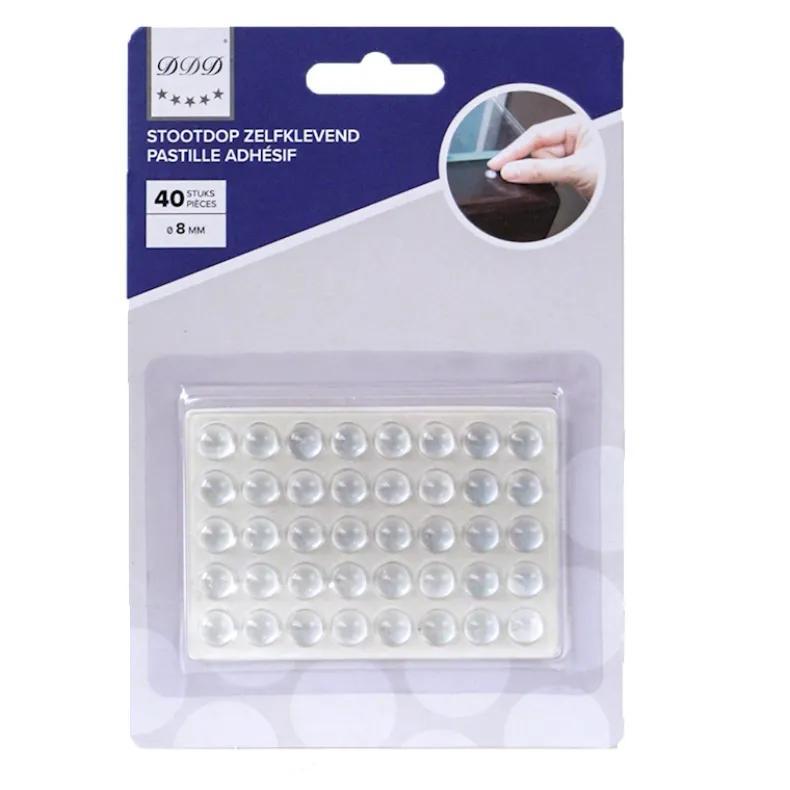 zelfklevend stootdoppjes 8 mm transparant 40 stuks