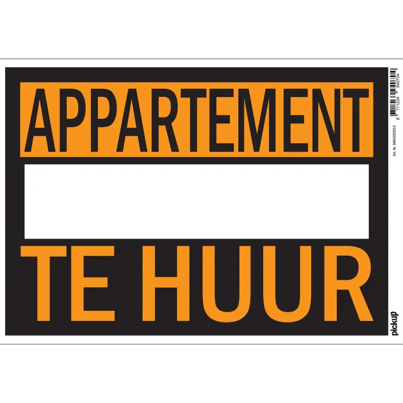 Pictogram appartement te huur 23 x 33 cm