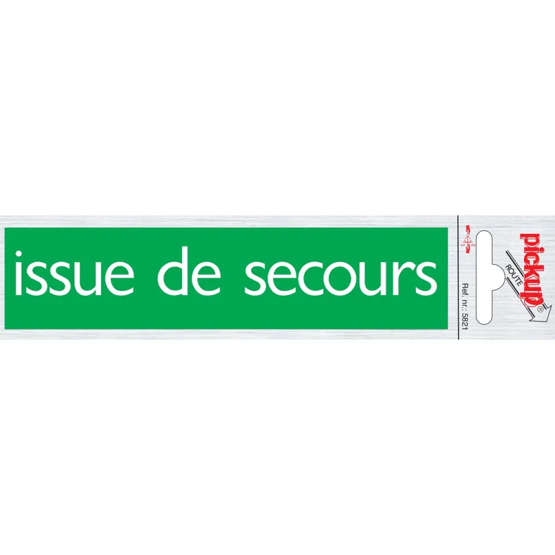 Pictogram issue de secours aluminium 16,5 x 4,4 cm