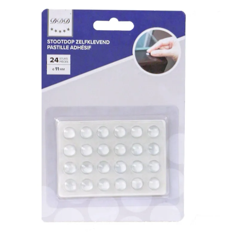 zelfklevend stootdop 11 mm transparant 24 stuks