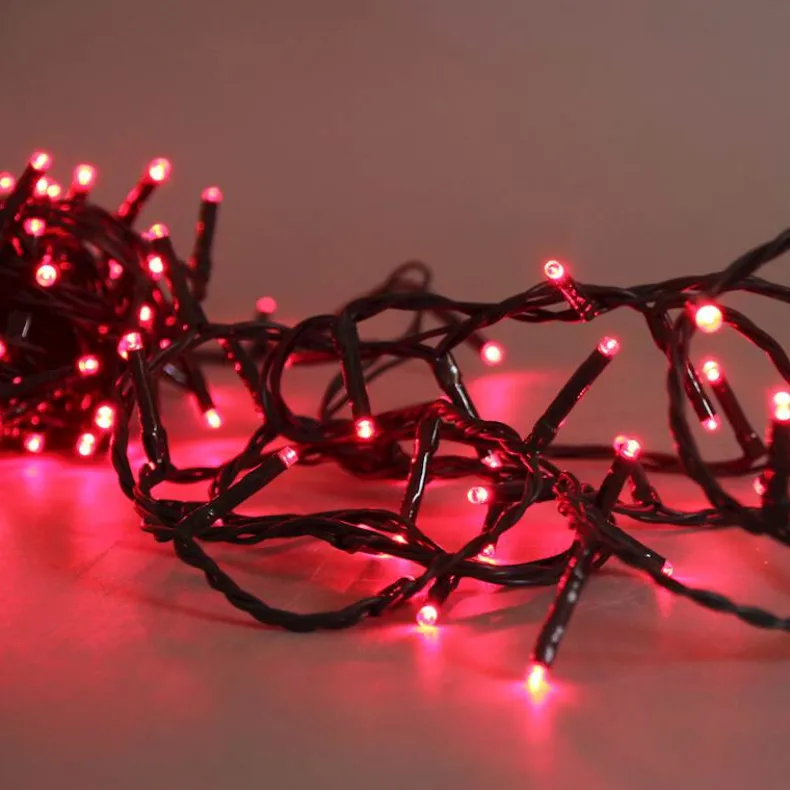 Lichtsnoer met 80 lampjes rood LED - 6m