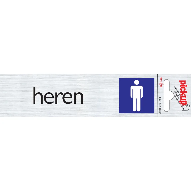 Pictogram heren aluminium 16,5 x 4,4 cm
