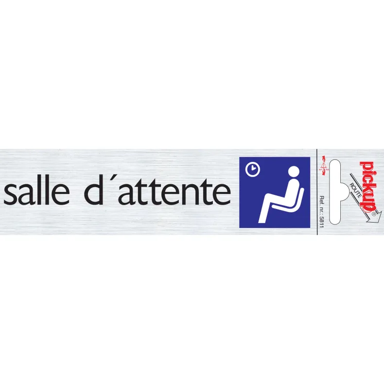 Pictogram salle d'attente aluminium 16,5 x 4,4 cm