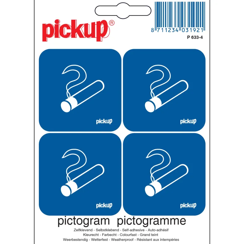 Pictogram roken toegestaan 4 stuks 10 x 10 cm