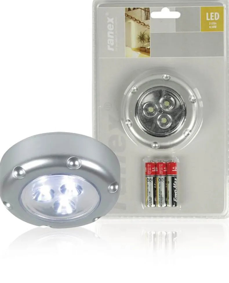 LED lamp met druktoets - zilver