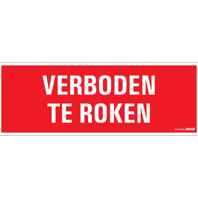 Pictogram verboden te roken 33 x 12 cm