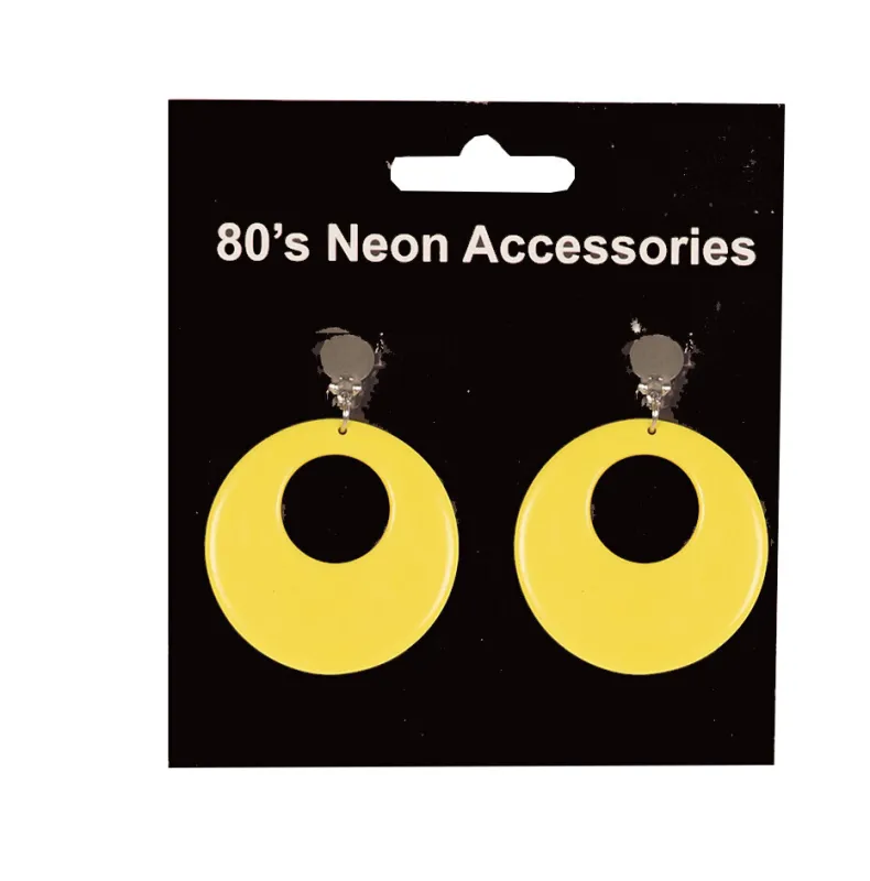 Oorringen Neon Geel