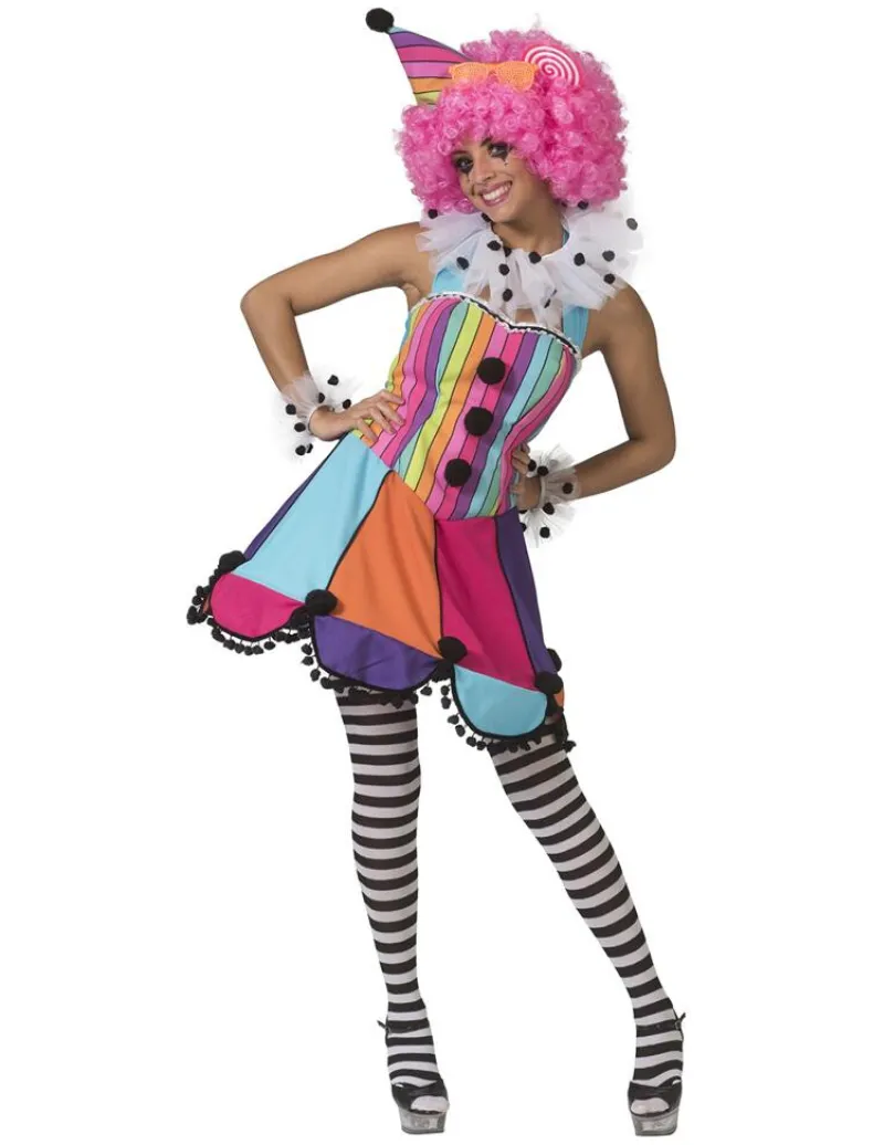 Kostuum Rainbow Clown  - Maat 40/42