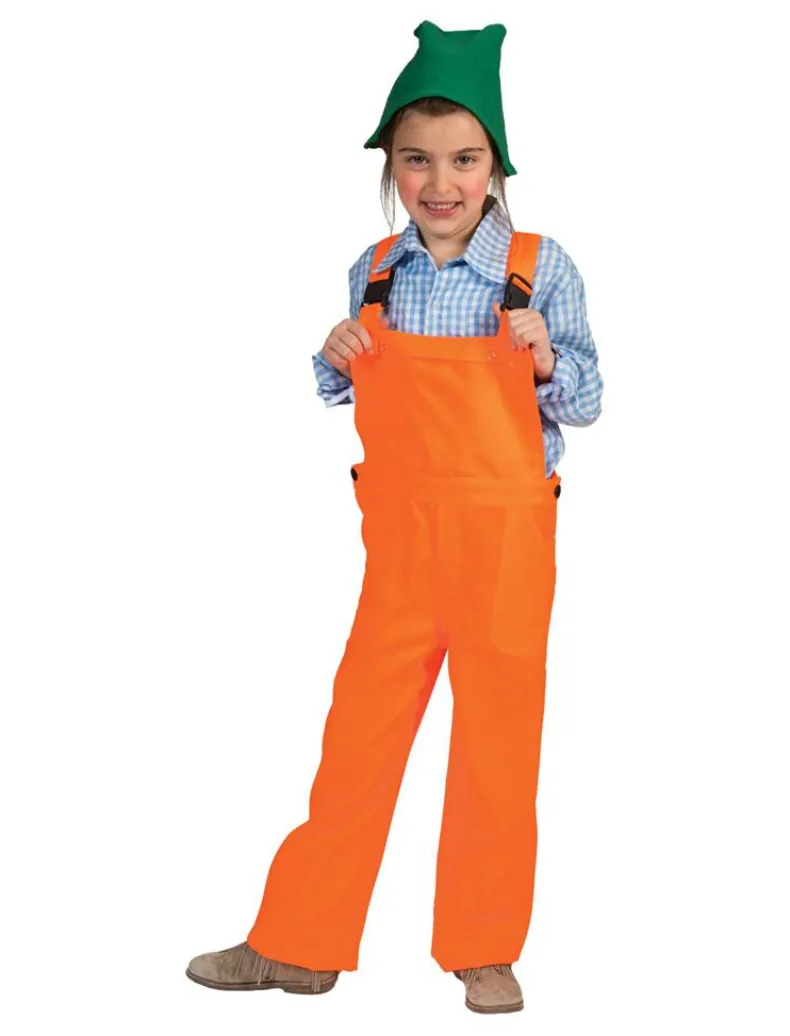Kinderkostuum Overall Oranje met Fluo Hesje - Maat 164
