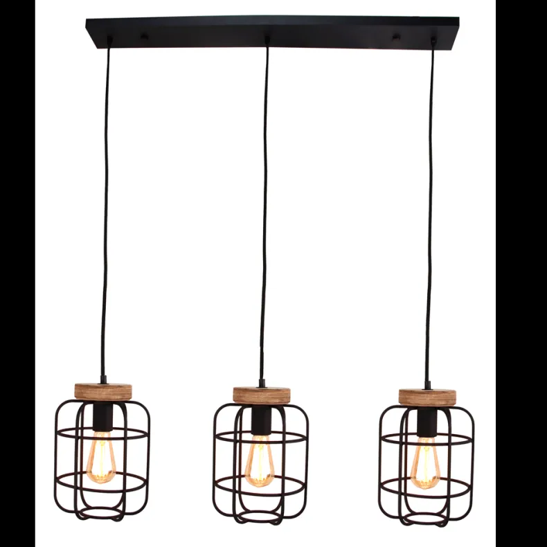 Hanglamp balk Gwen 3x E27