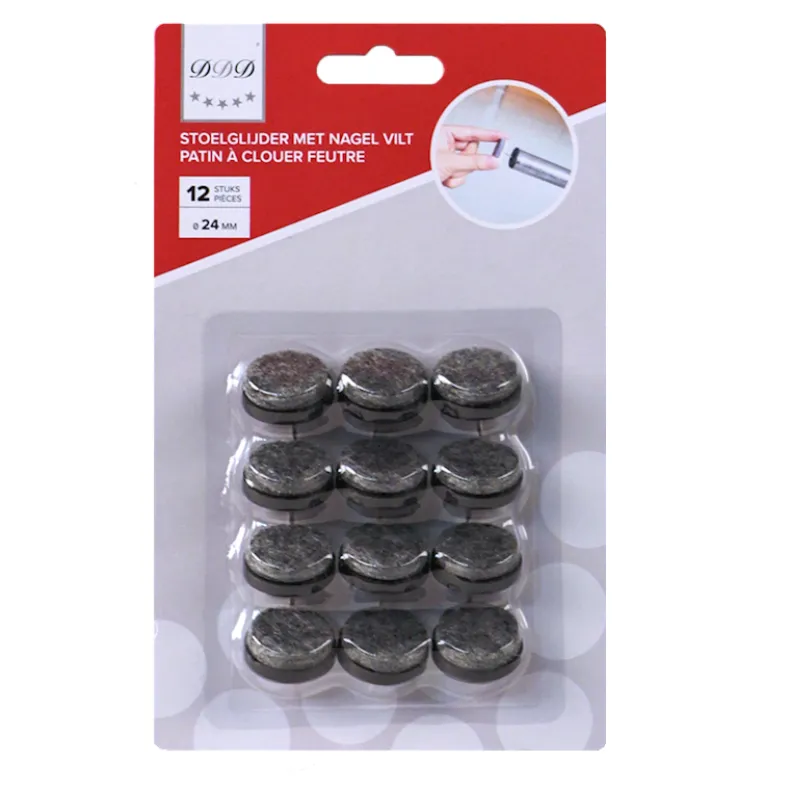 stoelglijders 24 mm vilt 12 stuks
