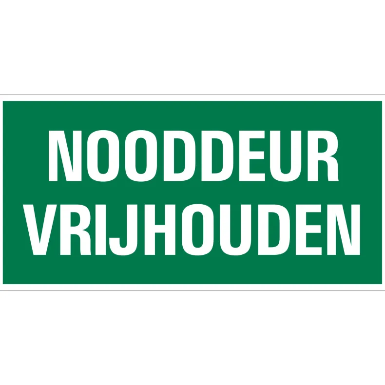Pictogram nooddeur vrijhouden 15 x 30 cm