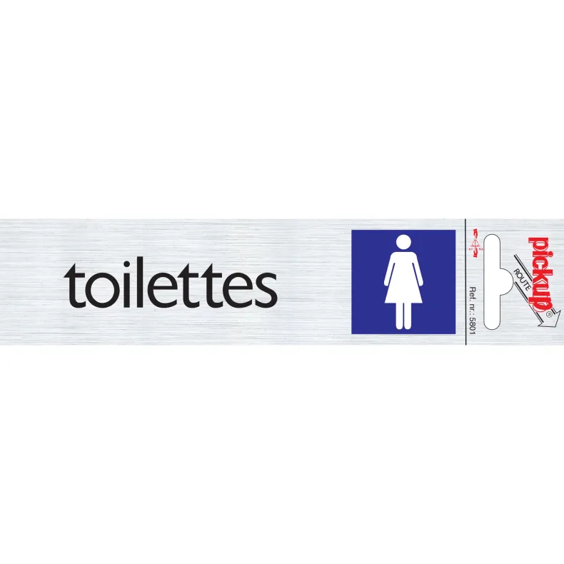 Pictogram toilettes dames aluminium 16,5 x 4,4 cm