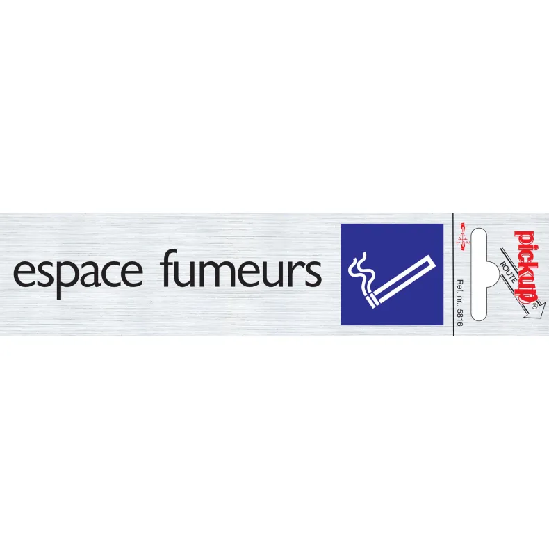 Pictogram espace fumeurs aluminium 16,5 x 4,4 cm