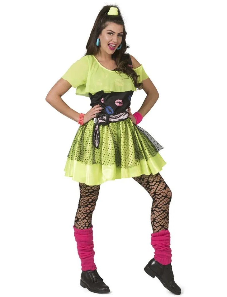 80ies Fluojurkje Kiss The Girl  - Maat 44/46