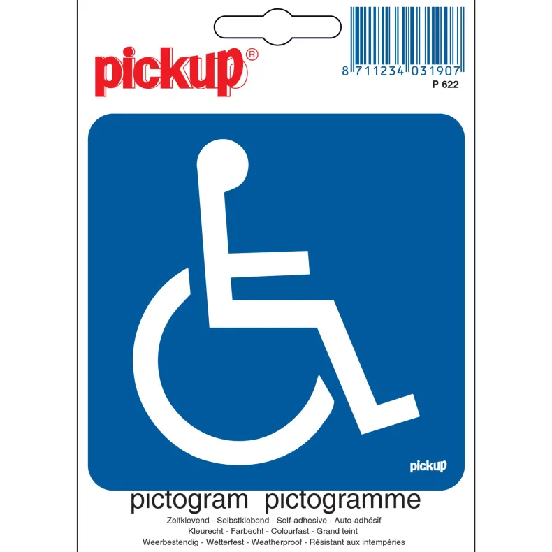 Pictogram rolstoel 10 x 10 cm