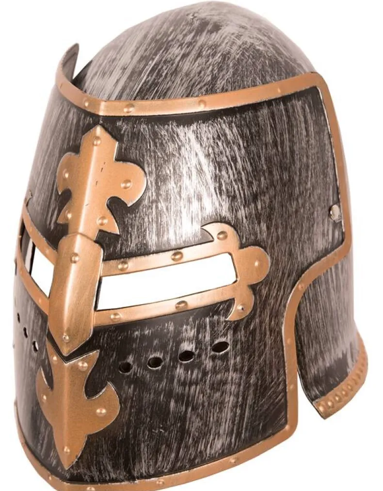 Ridderhelm kunststof - Grijs/goud