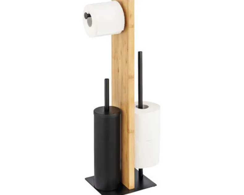 Wenko Lesina Toiletbutler 3in1 - Bamboe/metaal