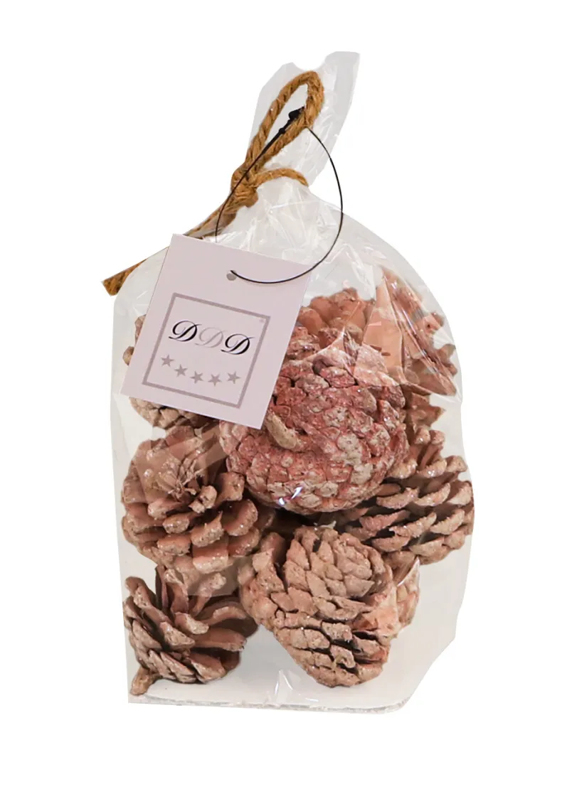 Zak dennenappels M roze