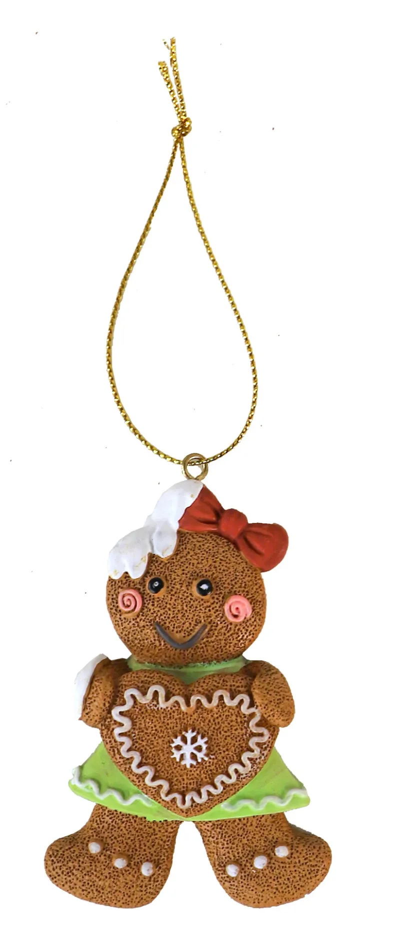 Kersthanger peperkoek meisje met hart 9,5cm