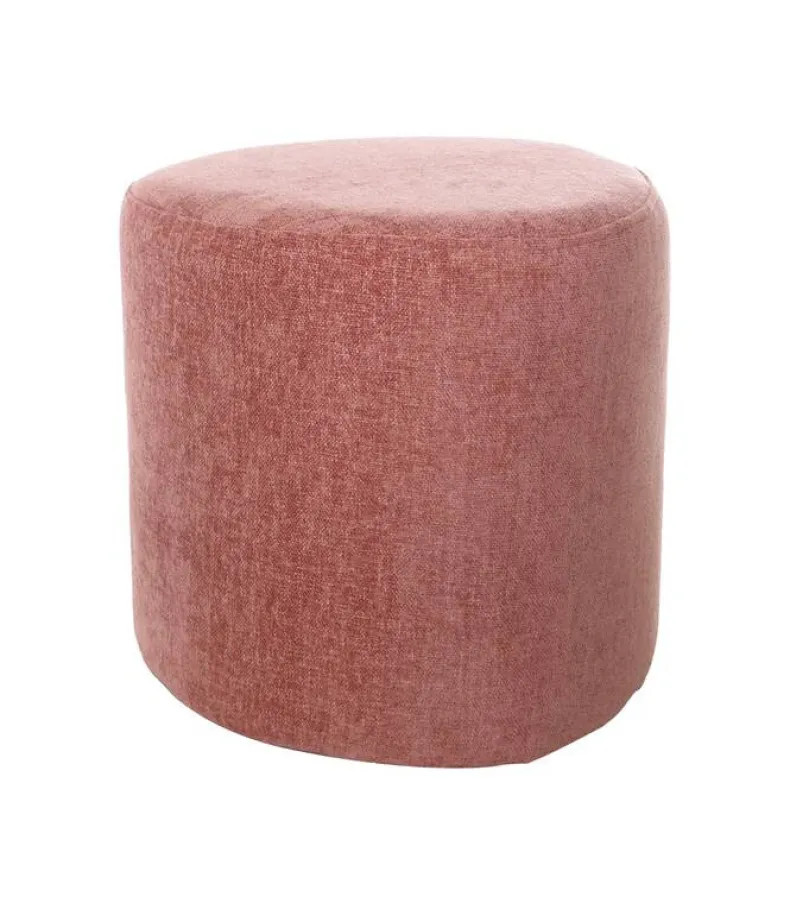 Poef Tirana - Ø40x38cm - Oud Roze