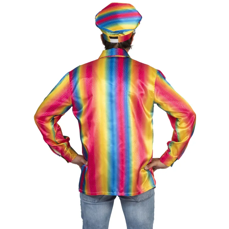 Pride Regenboog Disco hemd Heren - Maat 60/62