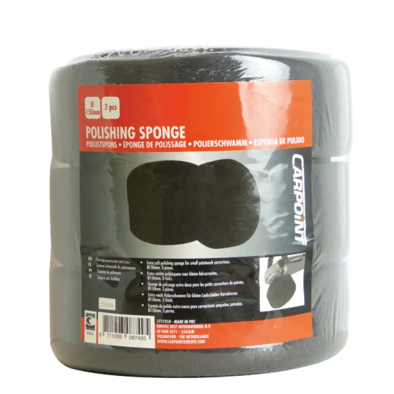 3 x poetspad zwart 150 mm