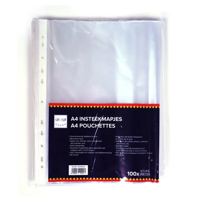 A4 insteekmapjes glossy 100 stuks