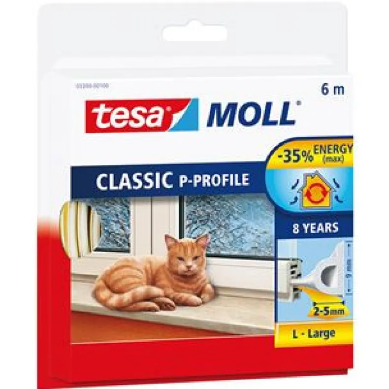 Afdichtingstape 6 m x 9 mm wit