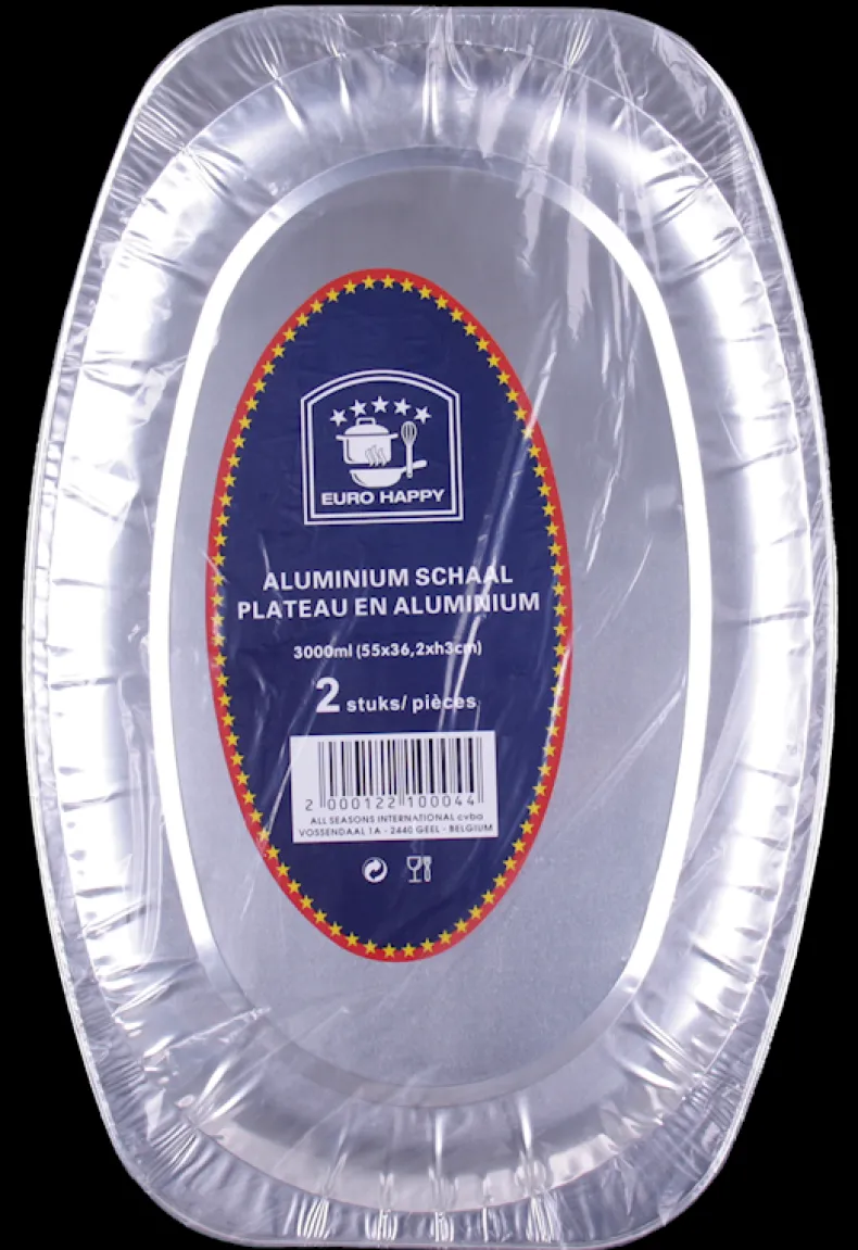 Aluminium schaal 3000 ml 2 stuks