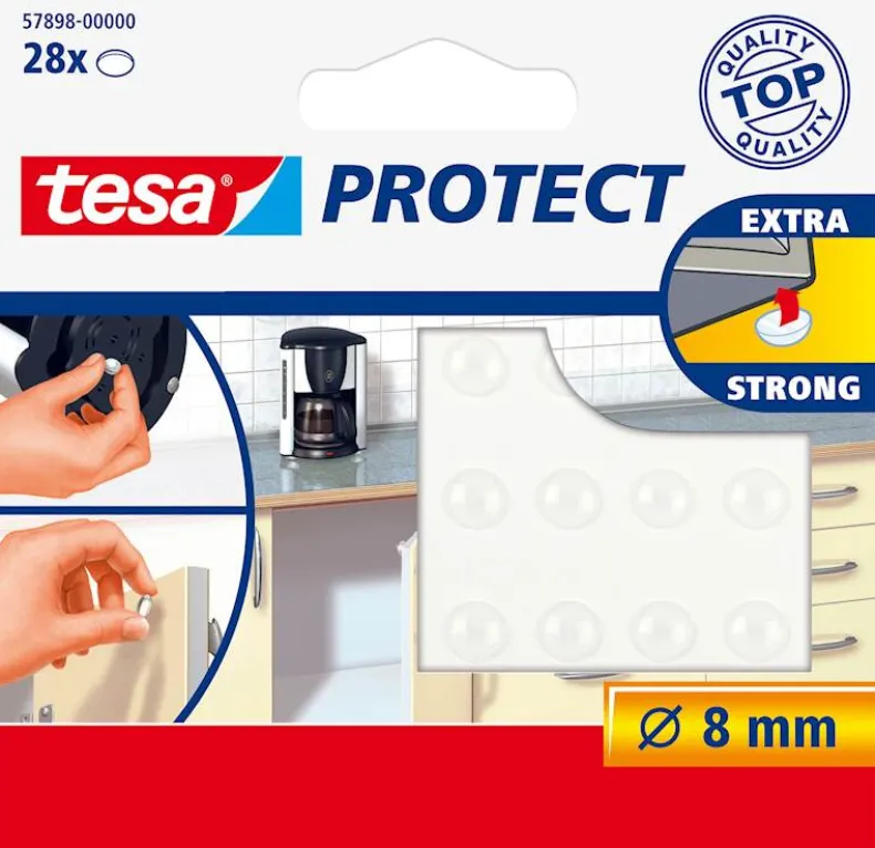 Anti-slip en geluiddempers rond Ø 8 mm transparant