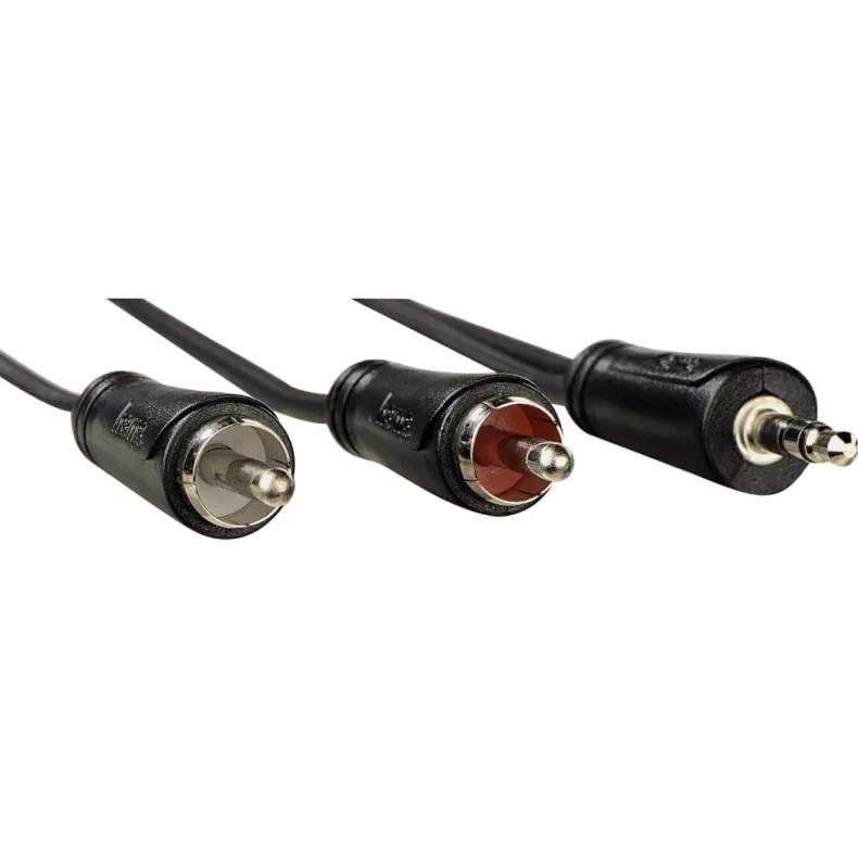 Audiokabel 3,5 mm jack -2 cinch stereo 0,75 m 1 ster