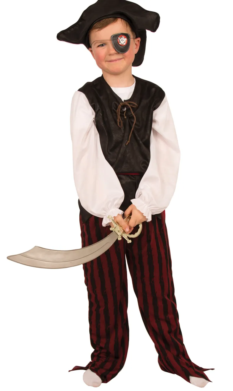 Kinderkostuum Piraat met Ooglap - Maat 140