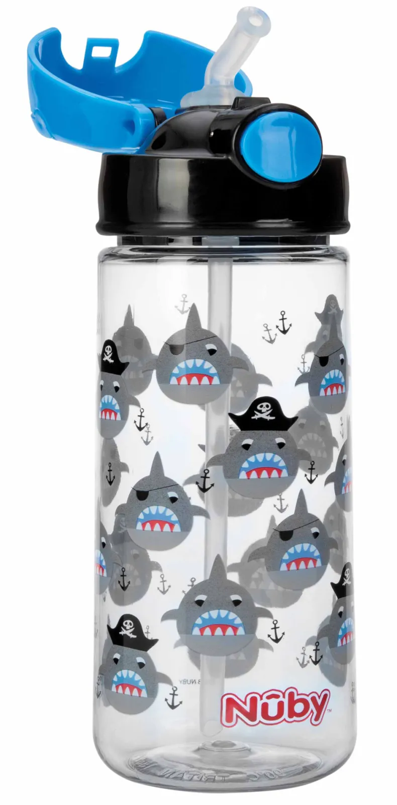 Beker met rietje Tritan 540ml blauw