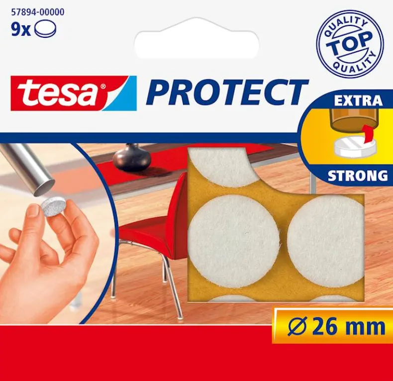 Beschermvilt Ø 26 mm rond wit