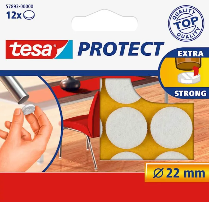 Beschermvilt Ø 22 mm rond wit