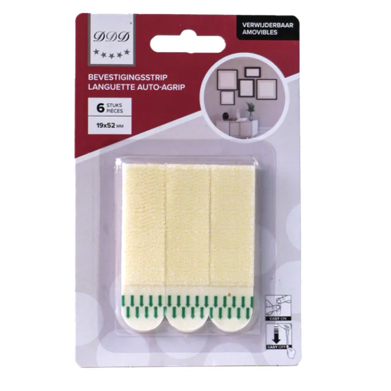 Bevestingsstrip verwijderbaar 6 stuks