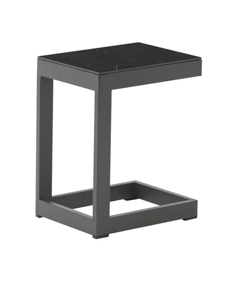 Bijzettafel vierkant Jamina - L30xB40xH50cm - Aluminium - Antraciet