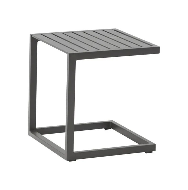 Bijzettafel vierkant Jenthe - L40xB40xH44cm - Aluminium - Antraciet