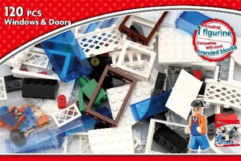 Bouwblokjes Ramen & Deuren 120 stuks