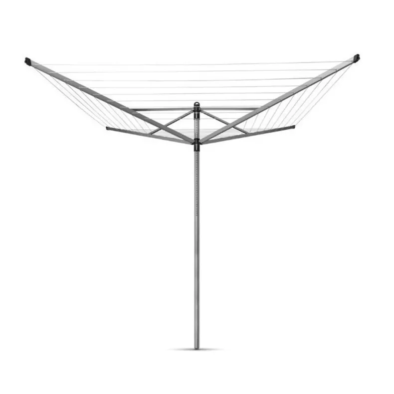 Brabantia Lift-O-Matic Droogmolen met Metalen Grondanker - 50m - Metallic Grey