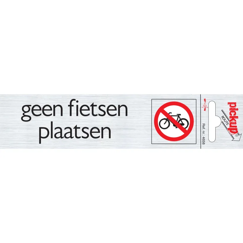 Pictogram geen fietsen aluminium 16,5 x 4,4 cm
