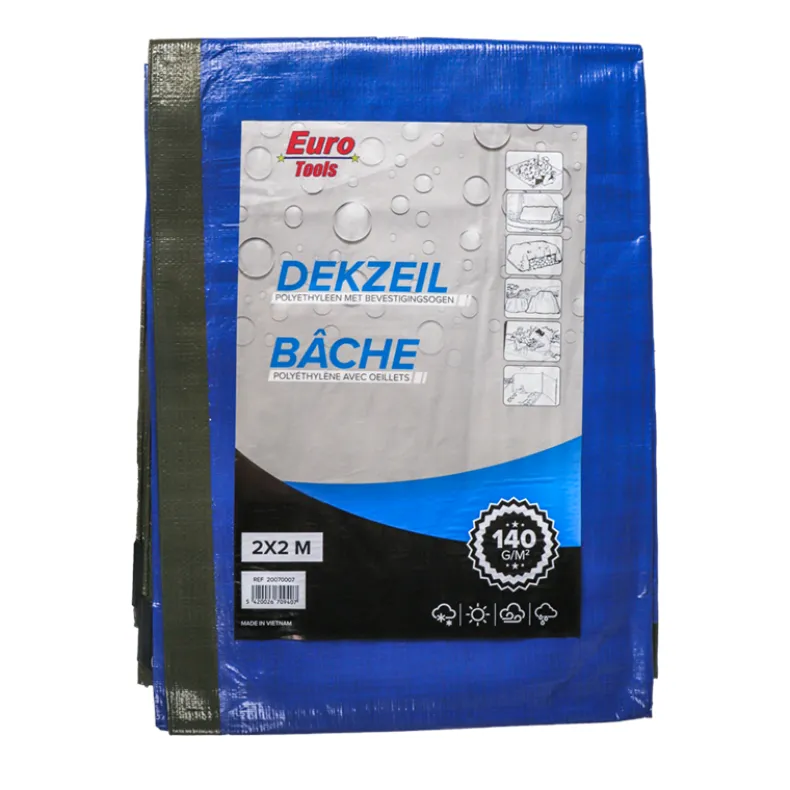 Dekzeil 2x2 m 140g groen/blauw