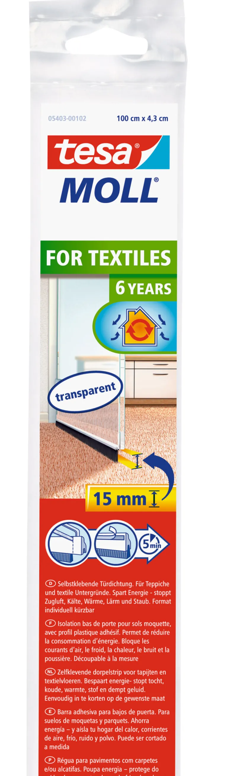 Dorpelstrip voor vloerbedekking 1m x 43 mm bruin