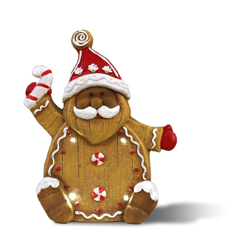 Peperkoeken kerstman met LED licht 35cm